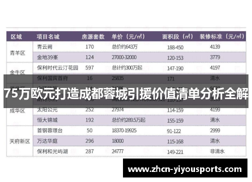 75万欧元打造成都蓉城引援价值清单分析全解